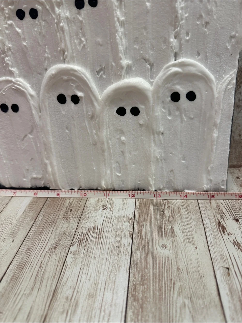 Handmade White Ghost Canvas Wall Art - Home Wall Decor Halloween NEW